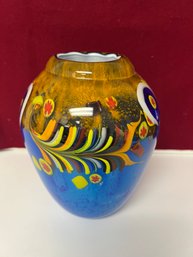 TE/ Fabulous Colorful Italian Art Glass Vase