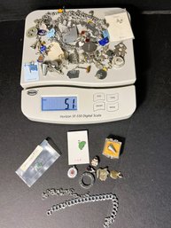 K/ Bag - Charm Bracelets & Loose Charms, Pendants - Mostly Sterling Silver - Some Cool Vintage Pieces