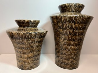 Pair Of Impressive Art Vases By Marquis Collection Of Beverly Hills