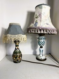 2B/ 2 Beautiful Vintage Table Lamps - Ornately Painted