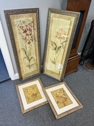 AN/CR78 - 4pcs: Ornately Framed Botanical Prints