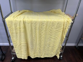 AD/ Box - Full Or Queen Size Vintage Yellow Bedspread - Bates Co.