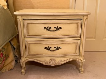 1B/ French Provincial Ivory Wood 2 Drawer Night Stand - 2 Of 2