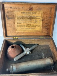 AN/CR118 - Antique Boxed Plumbers Tool - Pyrodraulic Drain Cleaner By Warren Refining And Chemical Co.