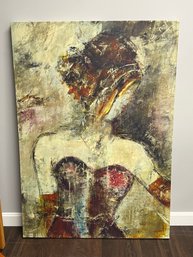 Large Print On Canvas Colorful Abstract Woman Signed (Jane) Bellows & #174/950