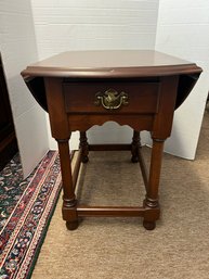 RER/CR36 - Drop Leaf Accent/Side Table With Single Drawer And Brass Hardware