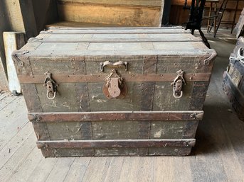 B/ Antique Trans-Atlantic Steamer Trunk - Pre 1898