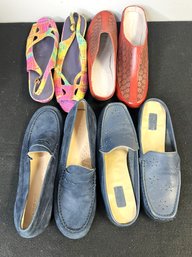 C/ Box W 4 Pairs Women's Shoes Sizes 8/8.5: Duck Head, Array, Easy Spirit And Vaneli