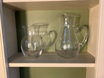 SR/ 2pcs - Pretty Clear Glass Pitchers With Handle