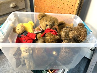 AN/CR168 - Bin Of 8 Teddy Bears And An Owl: Boyds Collection Etc
