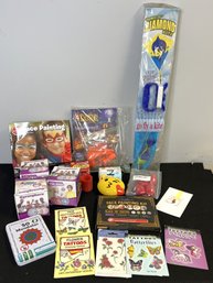 C/ Box With Children's Fun Bundle: Kite, Face Painting, Slinky, Silly Putty, Tattoo's, Flying Spinners, Etc
