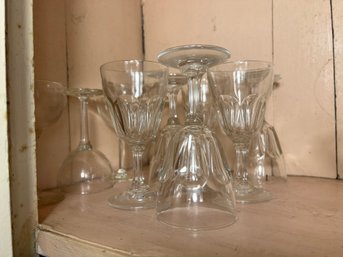 DR/ 10pcs - 4 Small Cordial Glasses, 6 Medium Cordial Glasses