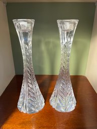 SR/ 2pcs - Very Pretty Pressed Glass Taper Candle Holders