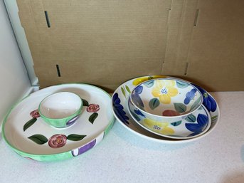 K/ 5pcs - Vibrant Ceramic Serving Bowls Lot