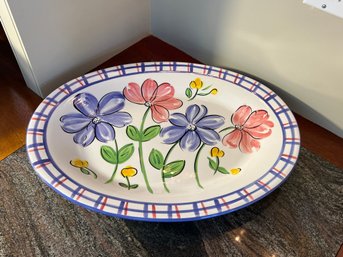 SR/ Large Oval Floral Pattern Platter By 'Jay' 18' X 14'