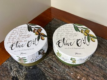 SR/ 2pcs - European Olive Oil Dipping Bowl Sets In Pretty Round Cardboard Boxes