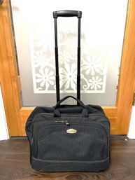 Rolling Black Fabric Multi Compartment Computer Carry On Bag By Ricardo Beverly Hills