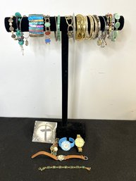 C/ Bin - Assorted Costume Jewelry Lot #1 - Bracelets And Watches