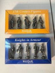 AN/CR123 -  2pcs Boxed Westair Metal Fighter Figures: Knights In Armor, 17th Century Figures