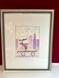 Victoria Springer Framed & Matted Artwork - Print Of Broadway / NYC Scene