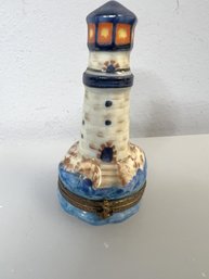 C/ 1pc - Limoges Trinket Box Lot 3 - Lighthouse - Numbered