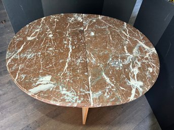 B/ 2 Piece Marble Table Top Set On Particle Board X Base