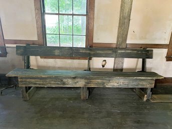 B/ Rustic 8 Foot Wooden Bench #2