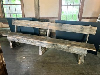 B/ Rustic 8 Foot Wooden Bench #1