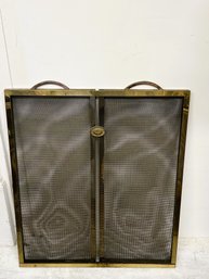 FR/ 1pc F73 - 3 Panel Brass Fireplace Screen