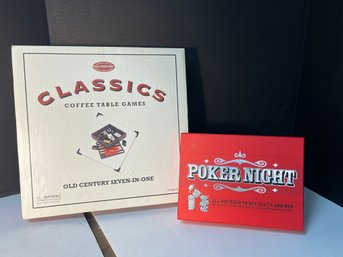 AN/CR104 - 2pcs Game Night New In Box: Poker Night Game And Old Century Coffee Table 7 In 1 Games