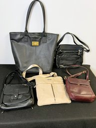 C/ 5pcs - Assorted Handbags: Etienne Aigner, Baggallini, Giani Bernini Etc