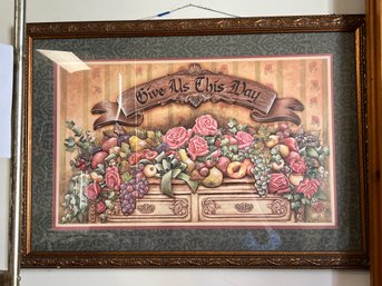 FR/ 1pc F153 - Framed Artwork 'Give Us This Day' Print - Gail Brown