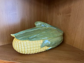 FR/ 1pc F63 - Vintage Shawnee Pottery Covered Casserole - Corn Husk Bowl With Lid