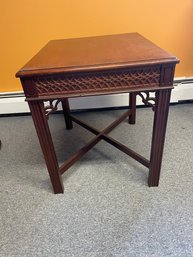 CR/B - Side Table Marked '89220 5/87' Mahogany Asian Effects