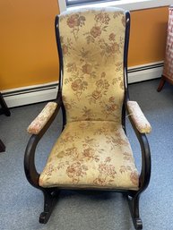 AD/B - Victorian Rocking Chair With Wooden Curved Arms