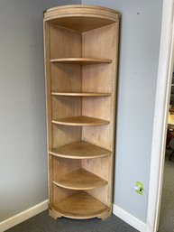 CR/B - Light Colored Wood Curved Corner Book Shelf