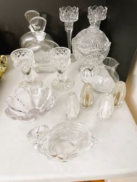 DR/ 14pcs - Pressed Glass Decor: Made In Italy, Mikasa Etc
