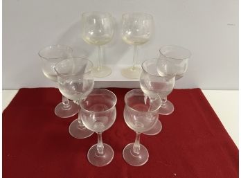 Box/ 2 Large Bowl Wine Glasses And 4 Tall & 2 Short Matching Wine Glasses