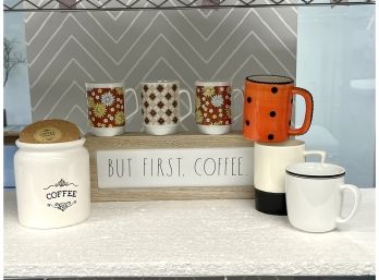 8pcs - 'Coffee Anyone': Starbucks, William Sonoma, Rae Dunn Etc.