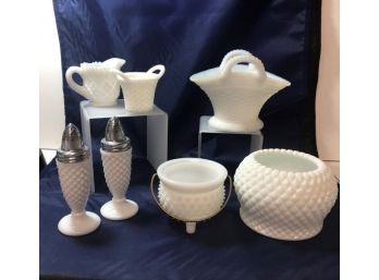 Antique Milk Glass Bundle #4 - Hobnail