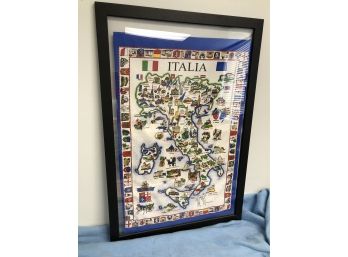 Framed 'Italia' Banner Inside Glass