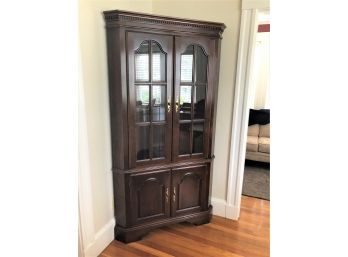 Beautiful Space Saving Wood Corner Hutch