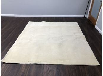 Nylon Pile Cream Colored Square Area Rug