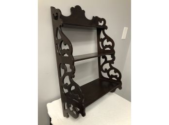 Pretty Wood 3 Tier Display Curio Wall Mount Hanging Shelf