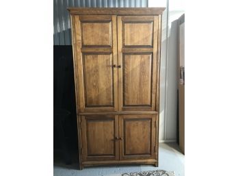 Tall Rustic Wood 4 Door Armoire Entertainment Center TV Cabinet