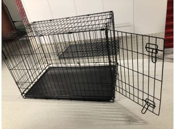 Large Black Metal Folding Dog Crate