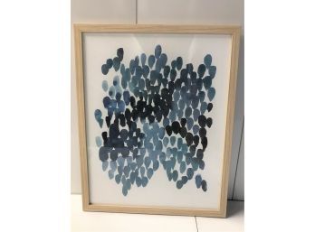 Lovely Abstract 'Rain' Wall Hanging Art In Frame & Glass