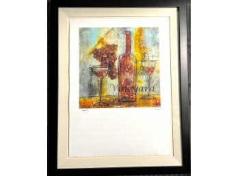 Framed Original Giclee 'vineyard Splendor I) By Jane Bellows, Signed, Numbered, COA