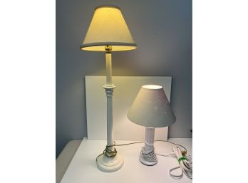 2 White Table Lamps