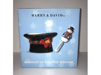 Snowman Themed Chip & Dip Server By Harry & David